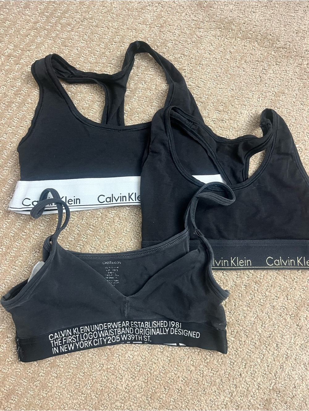 Calvin Klein Women's Black Logo Bralette - Pack
